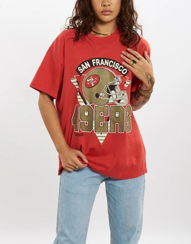 Vtg 80s San Francisco 49ers logo short sleeve T shirt Classic style NH988 Cover