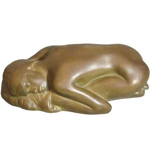 Antique Carved Slate Figurine Sleeping Nude Lady Statue Sculpture 1930s RARE - Picture 1 of 5