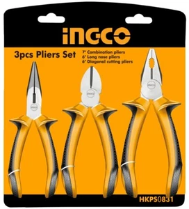 Ingco Pliers Set 3pcs Combination, Long Nose, Cutting Pliers HKPS0831 - Picture 1 of 1