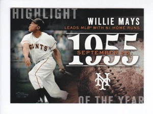 2015 Topps Serie 2 #H-43 Willie Mays New York Giants Destacado del año 1955 - Imagen 1 de 2