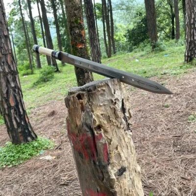 HUESO DE ESPADA Y MANGO DE MADERA DE ROSA DE 38" ACERO ALTO CARBONO HECHO A MANO PERSONALIZADO CON CLIP SS. Foto 1 de 4