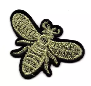 BIENGOLD METALLIC GROSS 2"" Eisen Patch Bienen - Bild 1 von 1