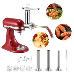 Food Meat Grinder Attachment for Kitchen Aid Stand Mixers with Sausage Stuffer - Picture 1 of 12