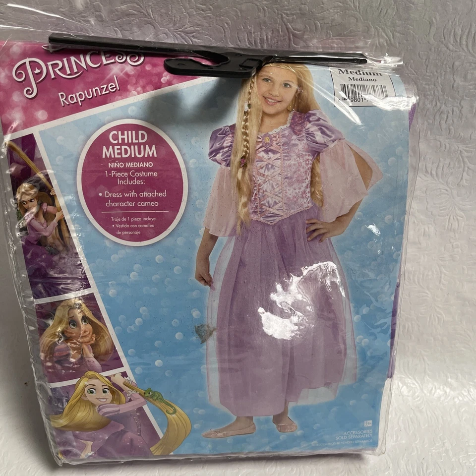 Disney Princess Rapunzel Tangled Halloween Costume Dress Gown Size 8-10