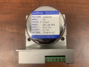 Used Setra Systems Inc. 270 Pressure Transducer Sensor, Range 800 to 1100 mbar. - Picture 1 of 7