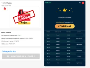 Account Bidoo Aste Online Spagnolo Con 16969 Puntate Pujas Da Pagare - Foto 1 di 3