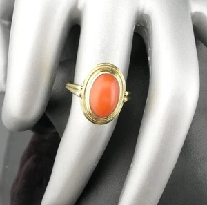 Antiker Gold-Ring 585 14K Gelbgold mit edler KORALLE in wundervollem DESIGN !*** - Bild 1 von 4