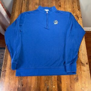 Creighton BlueJays Sweater Mens XL Blue Peter Millar Pullover 1/4 Zip Preppy