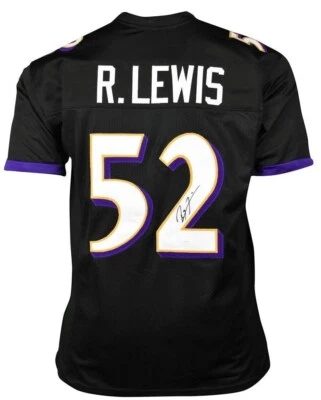 Ray Lewis Autographed Custom Black Football Jersey JSA - Image 1 of 4