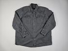 Vintage Levis Heavy Cotton Gray Button Down Shirt Man Size XL Denim Reinforced