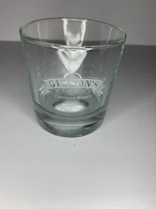 Football Whiskey Glass Gibson's Canadian Whiskey embossed football bottom - Picture 1 of 4