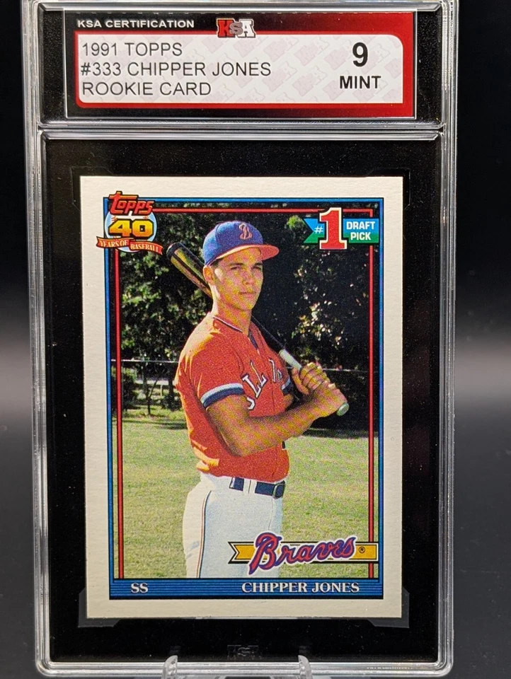 1991 Topps #333 Chipper Jones Rookie KSA 9 Mint - Image 1 of 1