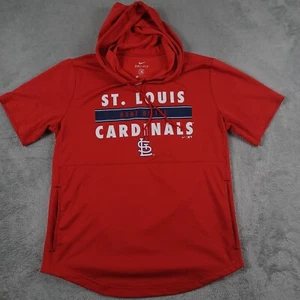 St Louis Cardinals Pullover Mens Small Red Nike Dri Fit MLB Baseball Hooded - Picture 1 of 8