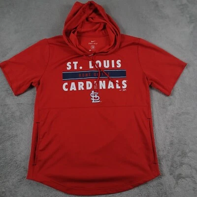 St Louis Cardinals Pullover Mens Small Red Nike Dri Fit MLB Baseball Hooded - Image 1 of 4