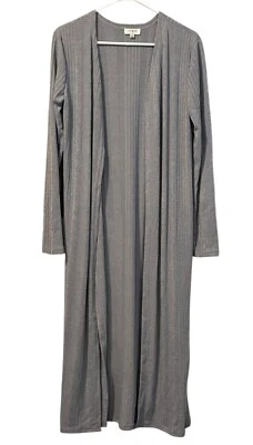 UMGEE Sweater Duster Side Slits Gray Color Ribbed Cardigan Boho Hippie Medium - Image 1 of 4