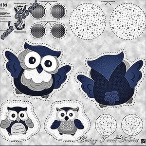 QUILTING TREASURES "BABY BOUTIQUE" EULE SPIELZEUG/KISSEN STOFFBAHN 35"X44" - Bild 1 von 2