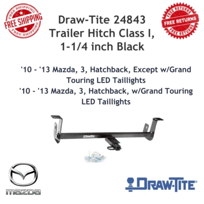 Прицепное устройство Draw-Tite 24843 класса I, 1-1/4 дюйма Приемник для 10-13 Mazda 3 - Изображение 1 из 4