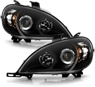 For 1998-2001 Mercedes-Benz W163 ML320 ML430 Black Projector Headlights L+R Pair - Image 1 of 4