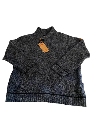 Fjallraven Lada Sweater Mens XXL Dark Navy Wool Blend Shawl Collar NWT Outdoor - Image 1 of 4