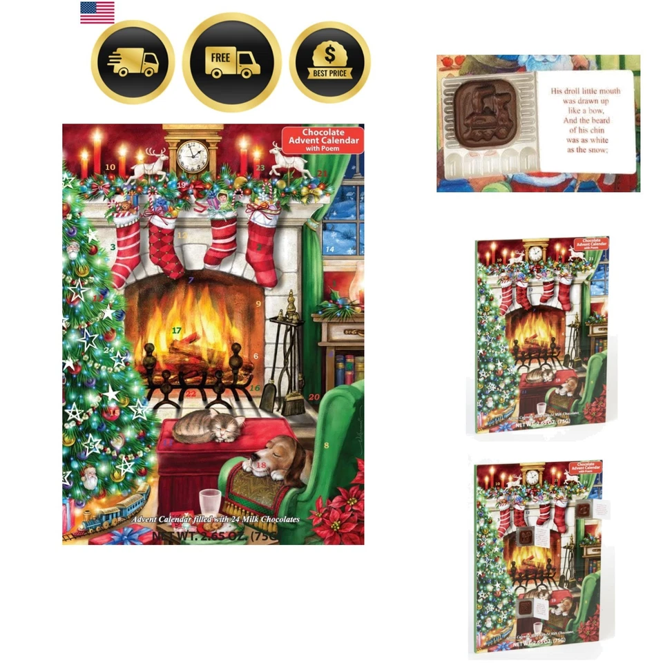 Christmas Advent Calendar Chocolate Countdown for Adults Baby Shower Decor - Image 1 of 4