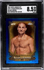 2025 Topps cromo UFC A&G refractor azul SEAN STRICKLAND #d/150 SGC 8,5 ¡casi nuevo-como nuevo! - Imagen 1 de 2