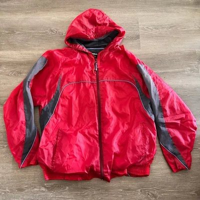 Chaqueta Cortavientos Wilson Lluvia Deportiva Atlética Roja Gris Talla Grande (14/16)  Foto 1 de 4