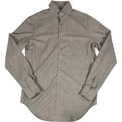 Boggi Milano	Men's Extra Fine Merino Wool Button Up Gray M Regular - Image 1 of 4