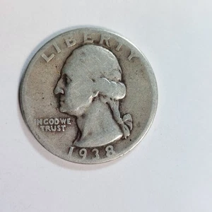 1938-P Washington Quarter 90% Silver **FREE SHIPPING** -0817-25 - Picture 1 of 4