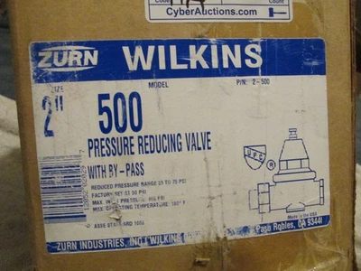 ZURN WILKINS 500 2" Válvula Redutora de Pressão de Água com By-Pass #2-500 NOVA NA CAIXA - Imagem 1 de 2
