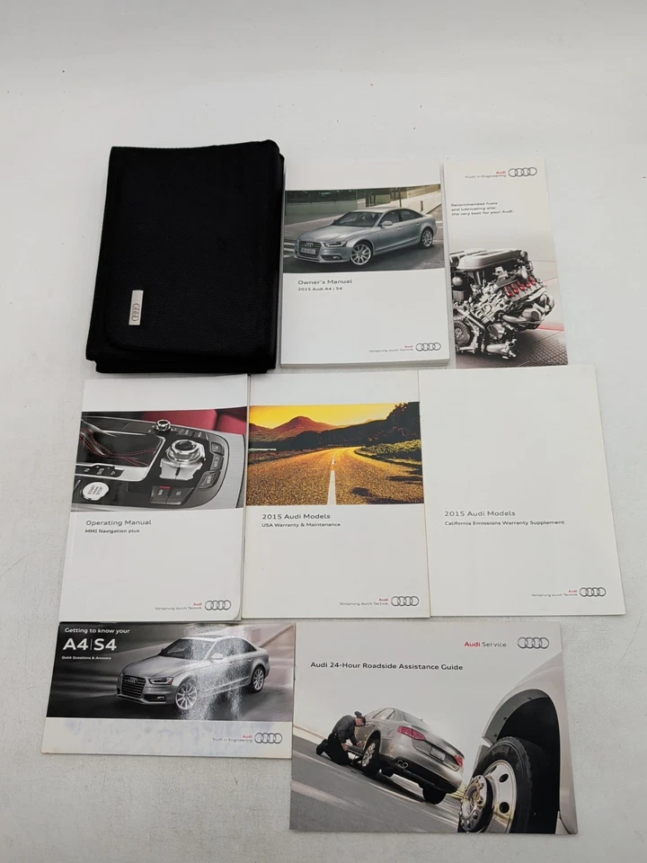 Audi A4/S4 2015 fabricante de equipos originales conjunto manual del propietario con estuche navegación 15 Foto 1 de 3