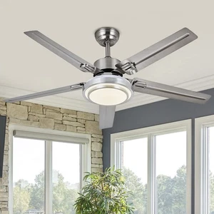Ceiling Fan with Lights Remote Control, Modern Minimalist,6 Speeds 3 Color Di... - Picture 1 of 9