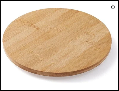 10 Inch Bamboo Lazy Susan Organizer Turntable For Kitchen Cabinet Table Refriger - Image 1 of 4