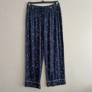 Pantalones de pijama Soma Cool Nights pierna ancha elástico cordón salón estrellas azul marino M - Imagen 1 de 15