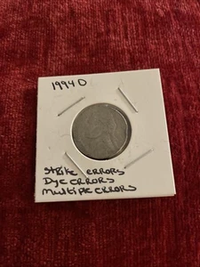 1994 D Jefferson Nickel W/ Strike Errors-dye Errors- Multiple Errors - Picture 1 of 18