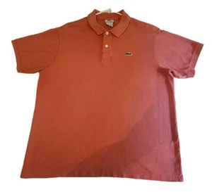 Lacoste Polo Shirt Mens XL Size 6 Lt Orange Short Sleeve Casual Preppy Croc Logo - Picture 1 of 8