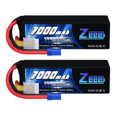 2pcs Zeee 22,2V 7000mAh 6S LiPo Akku EC5 Stecker 100C für RC Flugzeug Auto Boat - Bild 1 von 4