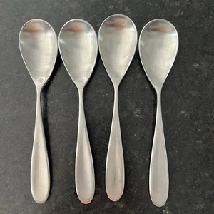 4 ovale Suppenlöffel Robert Welch RWII Satiniert Edelstahl Modern - Bild 1 von 7