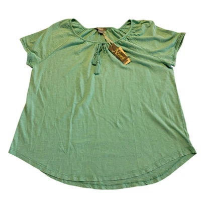 Natural Reflections Shirt XL Agate Green Laurel Grove Blouse Peasant Boho NWT Foto 1 de 4