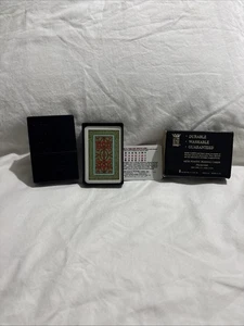Tarjetas de juego KEM Pinochle Art Nouveau de colección estuche de baquelita folleto verde naranja GC - Imagen 1 de 15