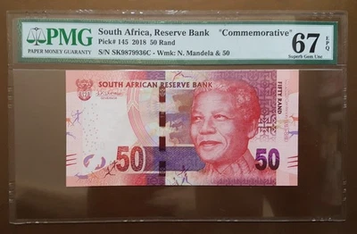 South Africa 50 Rand 2018 P-145 Commemorative PMG 67 EPQ - Image 1 of 2