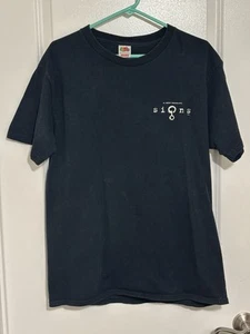 VTG Y2K 2002 Signs M. Night Shyamalan Sci Fi Horror Movie Promo T Shirt Black L - Picture 1 of 8