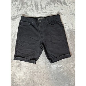 Levi’s Signature Black Denim Shorts W36 Rolled Hem Modern Fit - Picture 1 of 9
