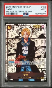PSA 9 Sabo OP13-120 SEC Manga Alt Art Portando la Sua Volontà ONE PIECE Gioco di Carte - Foto 1 di 2