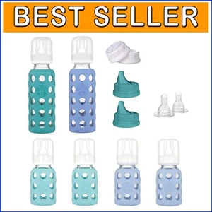 Dishwasher Safe 6 Bottle Baby Starter Set with Silicone Sleeve for Grip - Picture 1 of 9