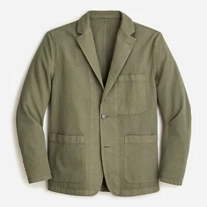 J. Traje Chino Crew Prenda Teñida Algodón-Lino Chaqueta Verde Tomillo - $178 Nuevo con Etiquetas - Imagen 1 de 1
