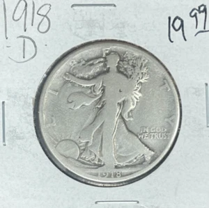 1918-D WALKING LIBERTY SILVER HALF DOLLAR ~ ~NICE COIN~ - Picture 1 of 2