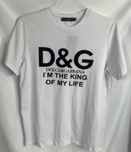 Dolce Gabbana White Men T shirt Logo Print Size Small/Medium(38) - Picture 1 of 5