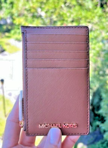 Michael Kors Medium Women Ladies Leather Top Zip Card Case Coin Pouch Wallet MK