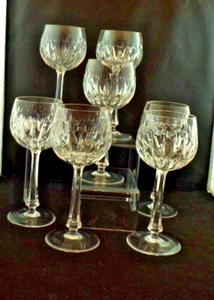 Vtg Cut Crystal Wine Glasses, Set of 9, 7 ¼” (4086) - Picture 1 of 10