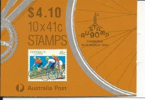 1989 41c Sport Cycling Australia 3 Koala Reprint Stamp CBR Stampshow 90 Booklet - Picture 1 of 2